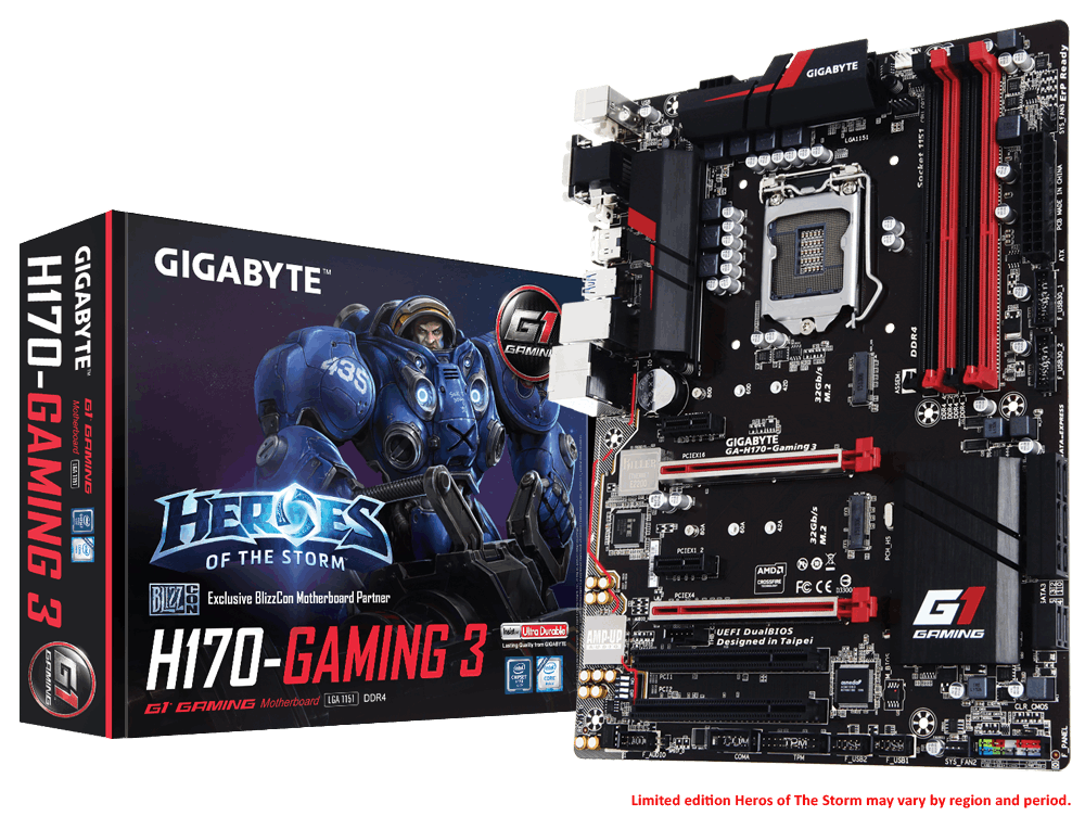  یک عدد مادربرد Gigabyte H170-Gaming 3