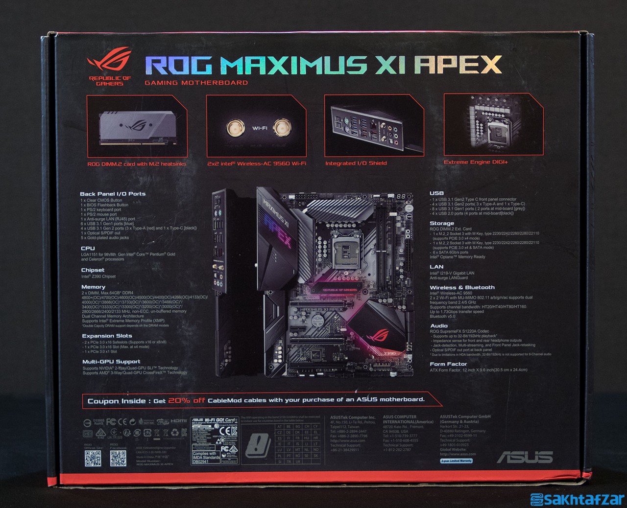 بررسی مادربرد ASUS Z390 ROG MAXIMUS XI APEX